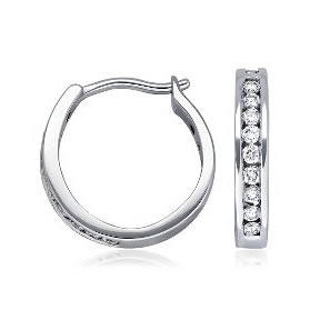 Channel set diamond earrings